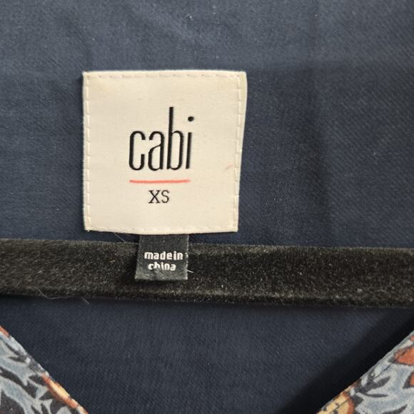Cabi Dress Womens XS Blue Floral Provincial Long Sleeve Cottagecore Earthy Work - Picture 7 of 8